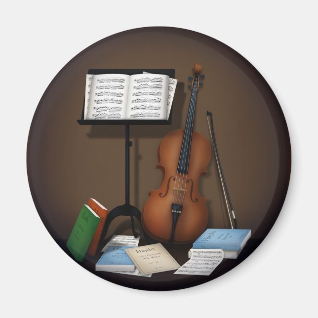 Imã Cello & Music Stand Charming Miniature Scense (Frente)