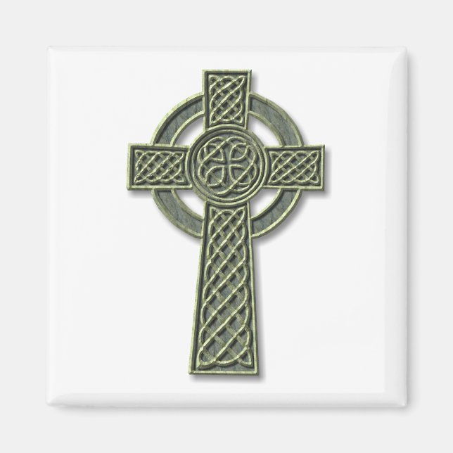 Imã Celtic Cross - Green Stone (Frente)