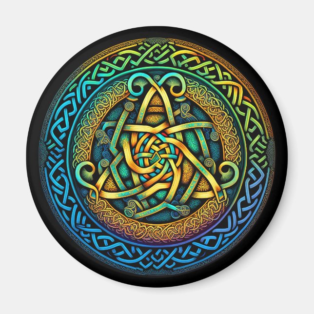 Imã Celtic Knot Colorful Knotwork (Frente)