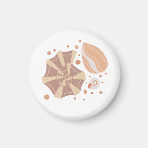 Imã Célula de desenho animado com ornamento de rabisc