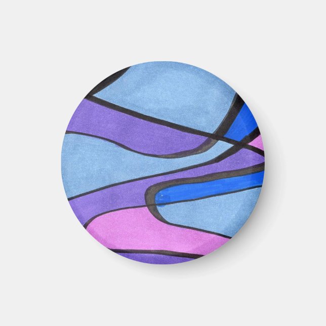 Imã Células abstrato de fluxo suave em azul violeta ro (Frente)