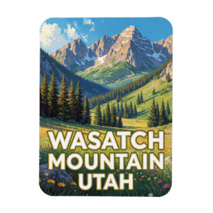 Ímã Cena Alpina da Montanha Wasatch Utah