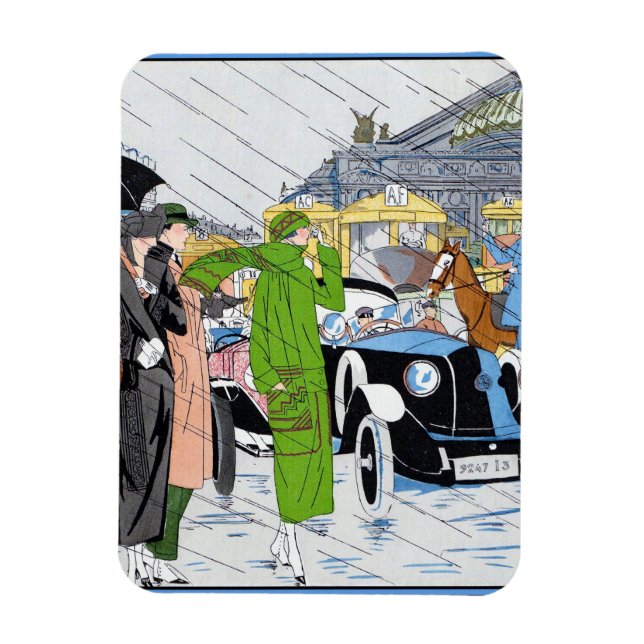 Ímã Cena da Rua Art Deco (Vertical)