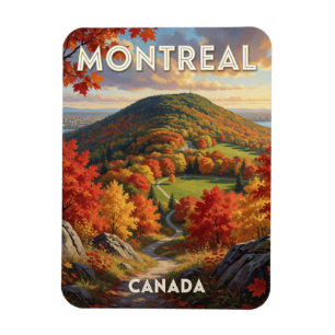 Ímã Cena de bordo de Maple de Outono em Montreal Canad