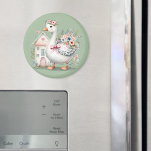 Imã Cena de Casa Floral de Algodão