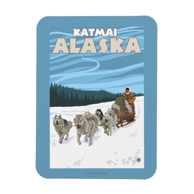 Ímã Cena de Dormência de Cachorro - Katmai, Alasca (Vertical)