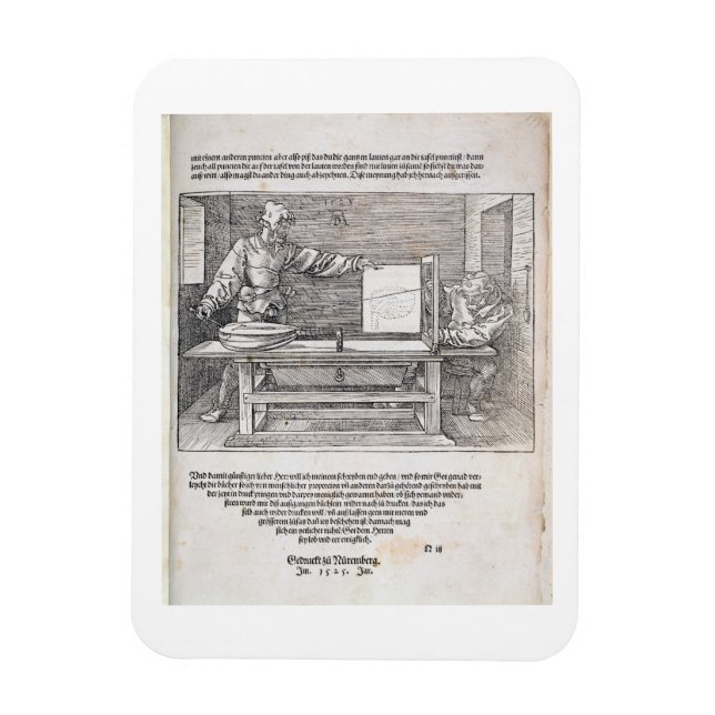 Ímã Cena de Durer 'Course in Art of Drawing', (Vertical)