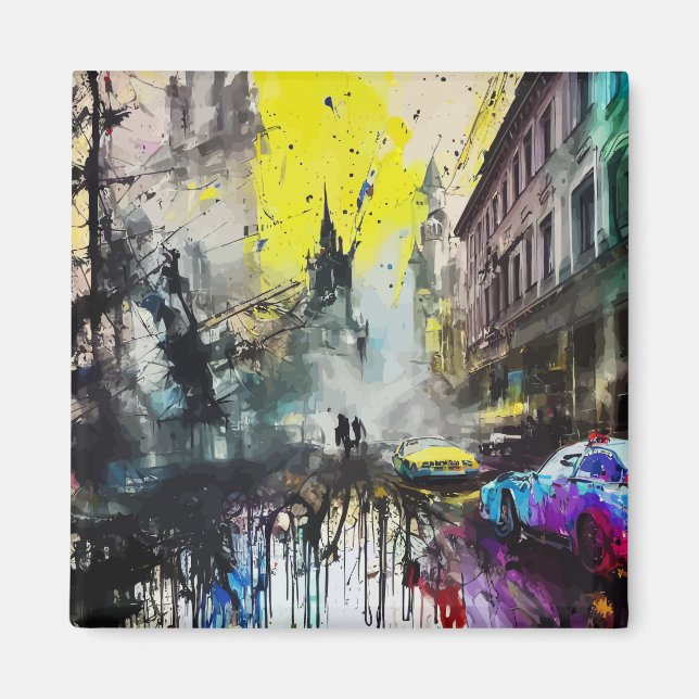 Imã Cena de Munique alemã Urban Grunge Busy (Frente)