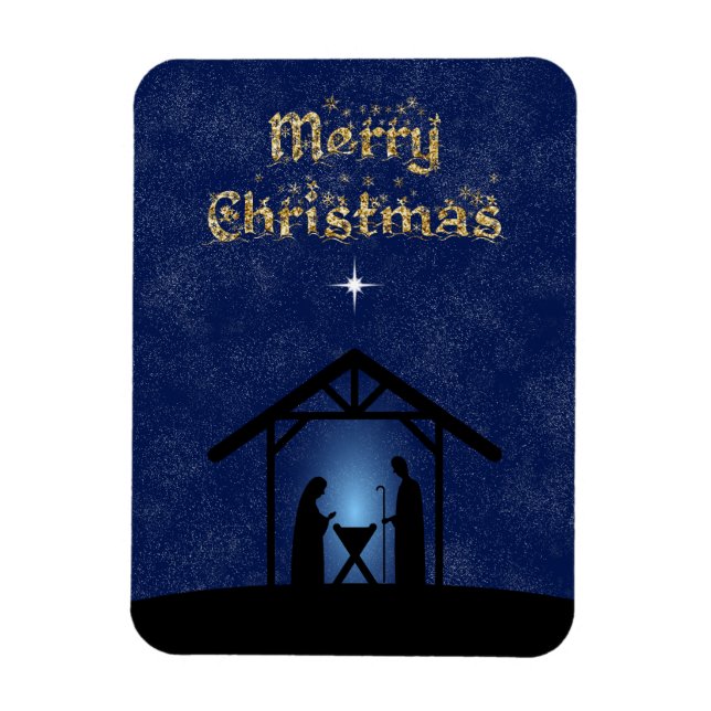 Ímã Cena de Natal Religiosa (Vertical)