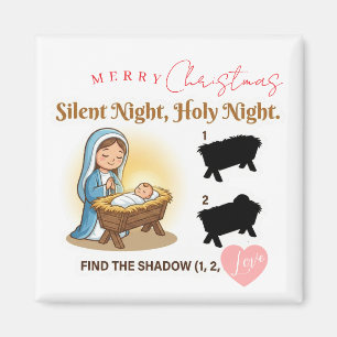 Imã Cena de Natal Silencioso Encontre o Jogo da Sombra