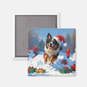 Imã Cena de Neve Festiva Belga de Shepherd Christmas