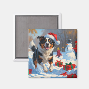 Imã Cena de Neve Festiva de Natal Australiana