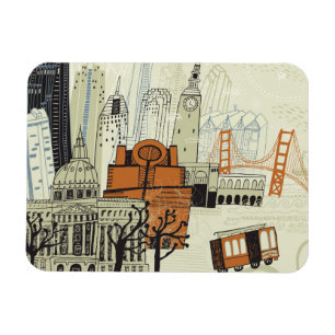 Ímã Cena de San Francisco do Doodle