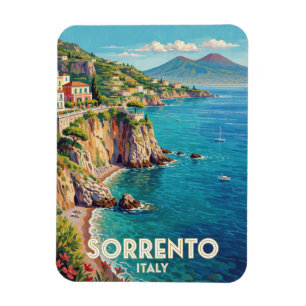 Ímã Cena de Viagem Costeira em Sorrento, Itália 🍋