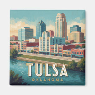 Imã Cena de viagem de Tulsa Oklahoma e paisagem urbana