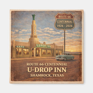 Imã Cena do Centenário de Shamrock Texas na Rota Retro