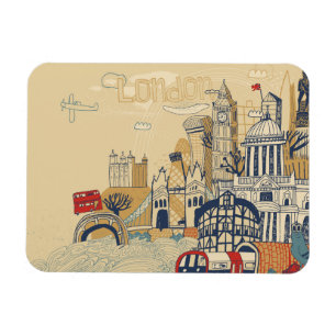 Ímã Cena do Doodle de Londres