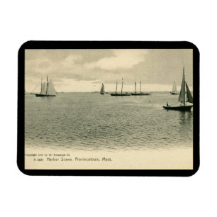 Ímã Cena Harbour, Provincetown, MÃE 1905 Vintage