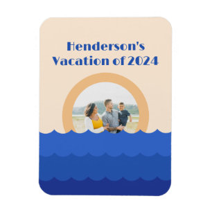 Ímã Cena minimalista do pôr do sol oceânico