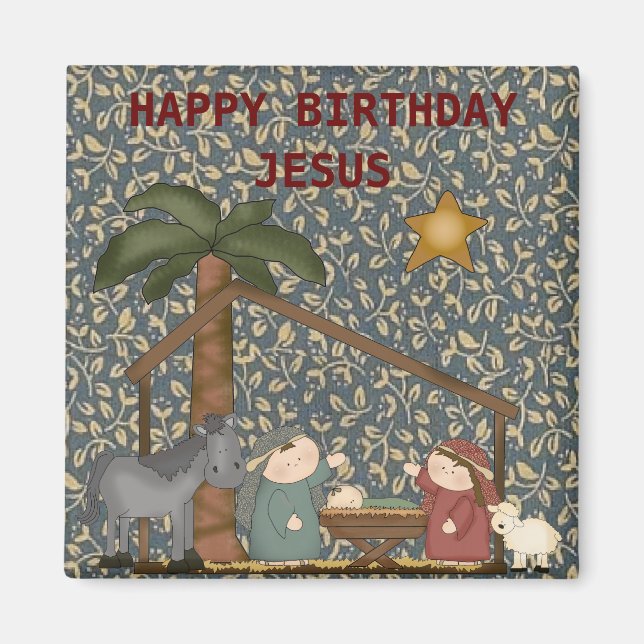 Imã Cena Natal Cena Jesus Magneta (Frente)