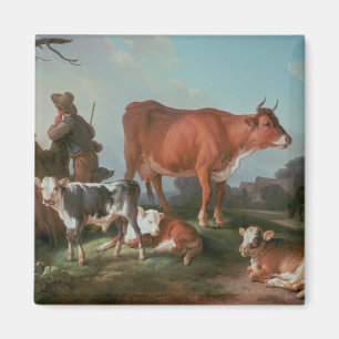 Imã Cena pastoral com um cowherd