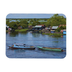 Ímã Cena rural, Lago Tonle Sap, Siem Reap, Angkor,