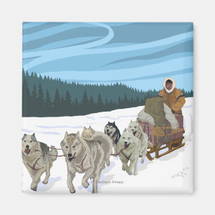 Imã Cena Sledding do cão - Fairbanks, Alaska
