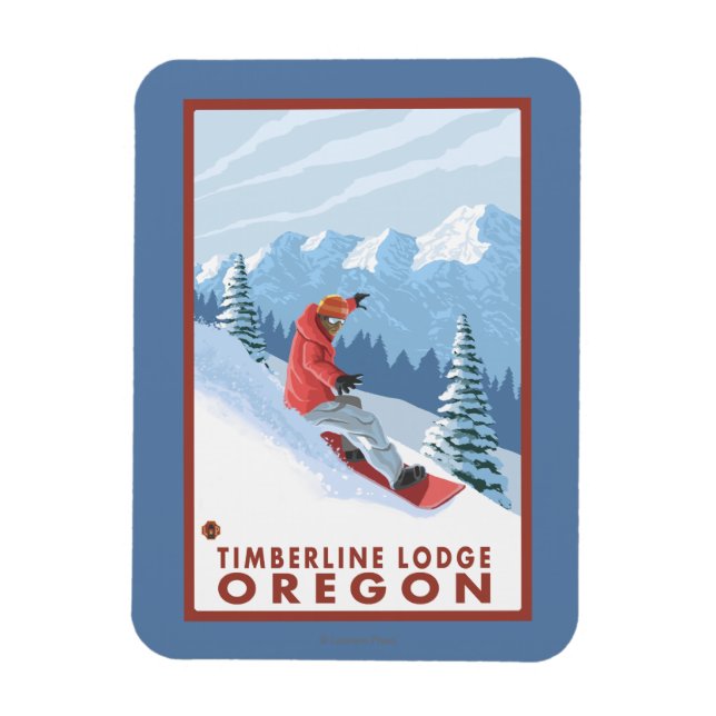 Ímã Cena Snowboarder - Timberline Lodge, Oregon (Vertical)