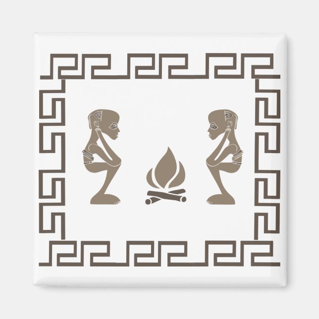Imã Cena tribal primitiva africana abstrata (Frente)