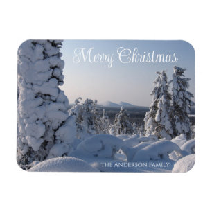 Ímã Cenário de inverno Paisagem Feliz Natal