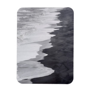 Ímã Cenário de praia em preto e branco