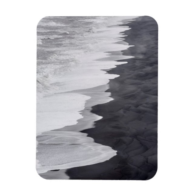 Ímã Cenário de praia em preto e branco (Vertical)