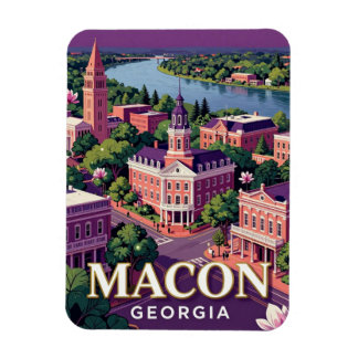 Ímã Cenário Histórico da Cidade de Macon, Geórgia 💎