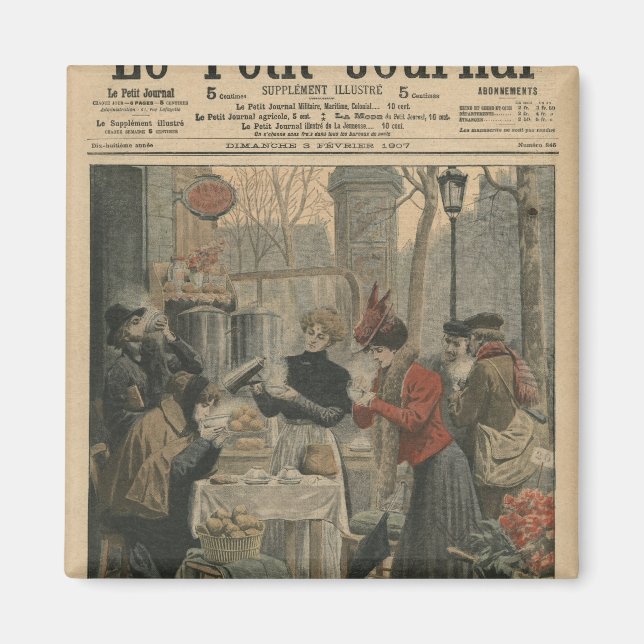 Imã Cenas do café da manhã em Paris ao ar livre (Frente)