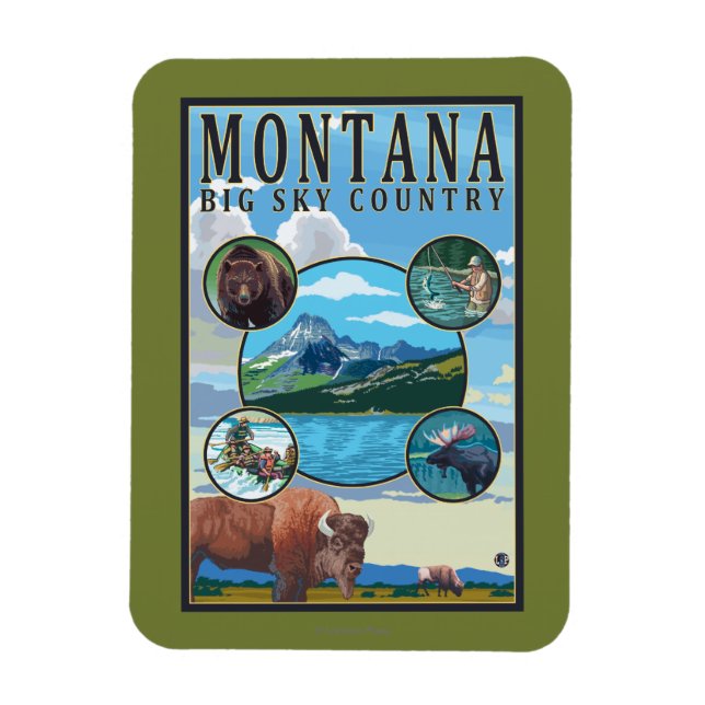 Ímã Cenas do Estado de Montana (Vertical)