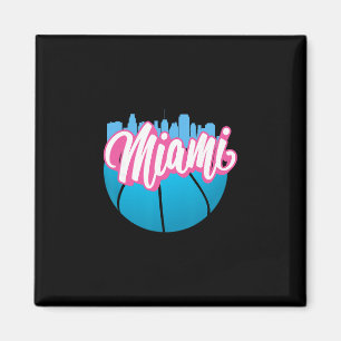 Imã Cenas urbanas vintage de Miami Flórida Retro Miami