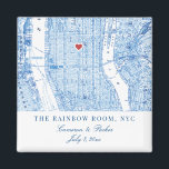 Imã Central Manhattan Destino Fósforo Magnet<br><div class="desc">Celebre o seu casamento em Manhattan com este elegante imã Nova Iorque de mapa azul de mapa-tema. Perfeito para locais icônicos como o Rainbow Room, o Hotel Plaza, o Central Park Boathouse, a Fundição, A Rua. Regis New York, Tribeca Rooftop, Pierre, Gotham Hall, Cipriani 42nd Street e The Metropolitan Club....</div>