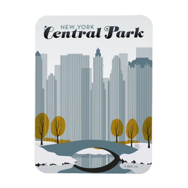 Ímã Central Park, NYC - Neve (Vertical)