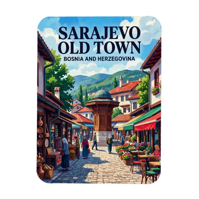 Ímã Centro Histórico de Sarajevo (Baščaršija) (Vertical)