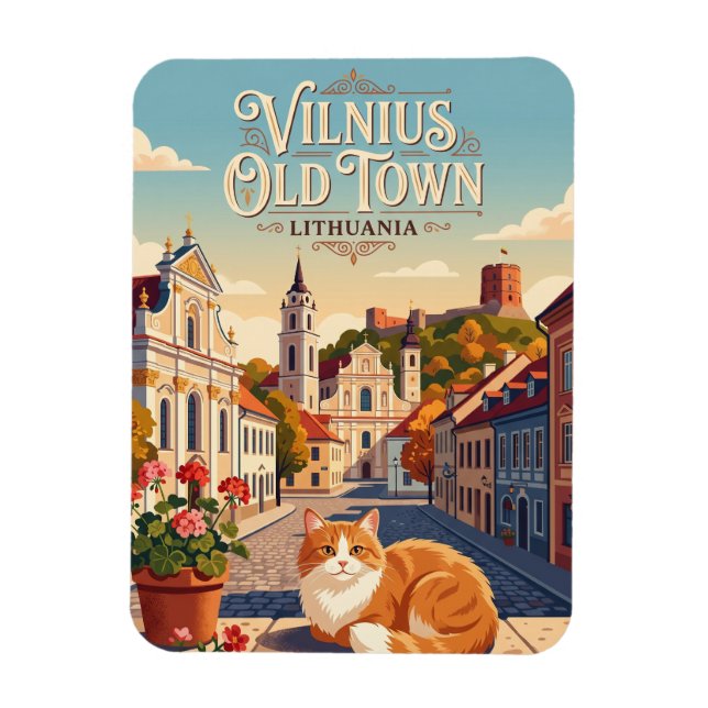 Ímã Centro Histórico de Vilnius Lituânia (Vertical)