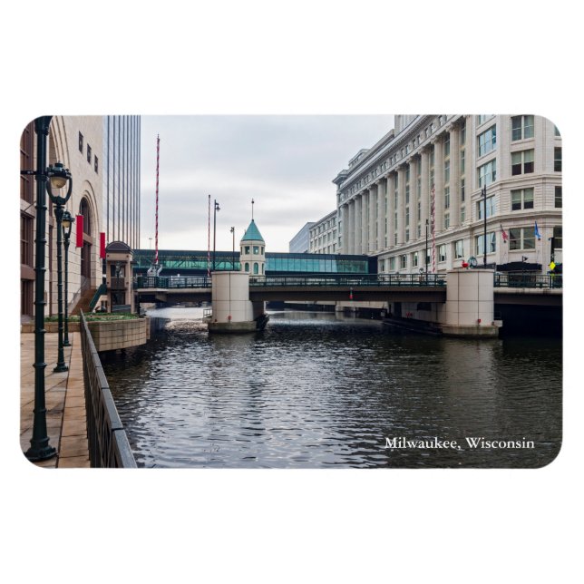 Ímã centro milwaukee riverfront e arquitetura (Horizontal)