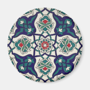 Imã Cerâmica Floral Azul Turca