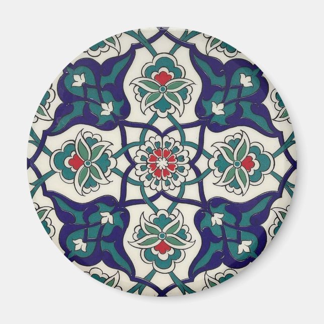 Imã Cerâmica Floral Azul Turca (Frente)