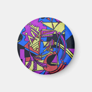 Imã Cérebro Direito Cérebro Esquerdo-Arte Abstrata Pin