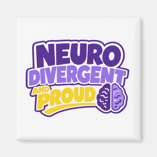 Imã Cérebro Neurodivergente e Orgulhoso (Frente)