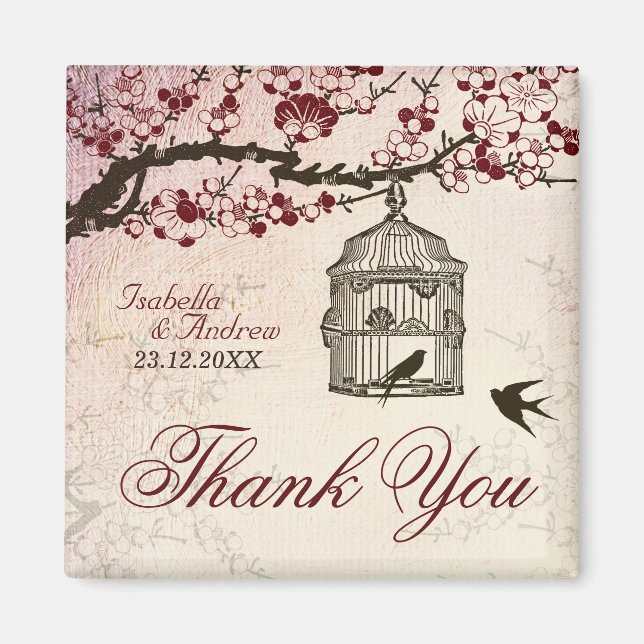 Imã Cereja Flor e Pássaros de Amor (Frente)