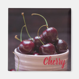 Imã Cerejas em tigela cor-de-rosa para amantes de frut