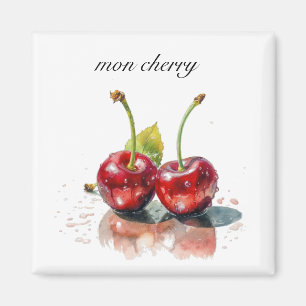Imã Cerejas Sweetheart em Aquarela, personalizado
