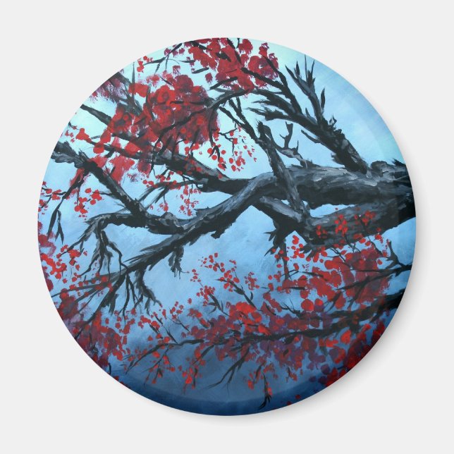 Imã cerejeira japonesa floresce árvore floral arte ori (Frente)