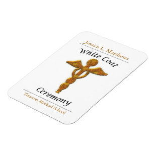 Ímã Cerimônia de Casaco branco Dourada médica, prese